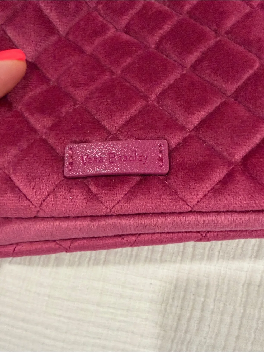 Vera Bradley Velvet Quilted Cosmetic Bag in Plum